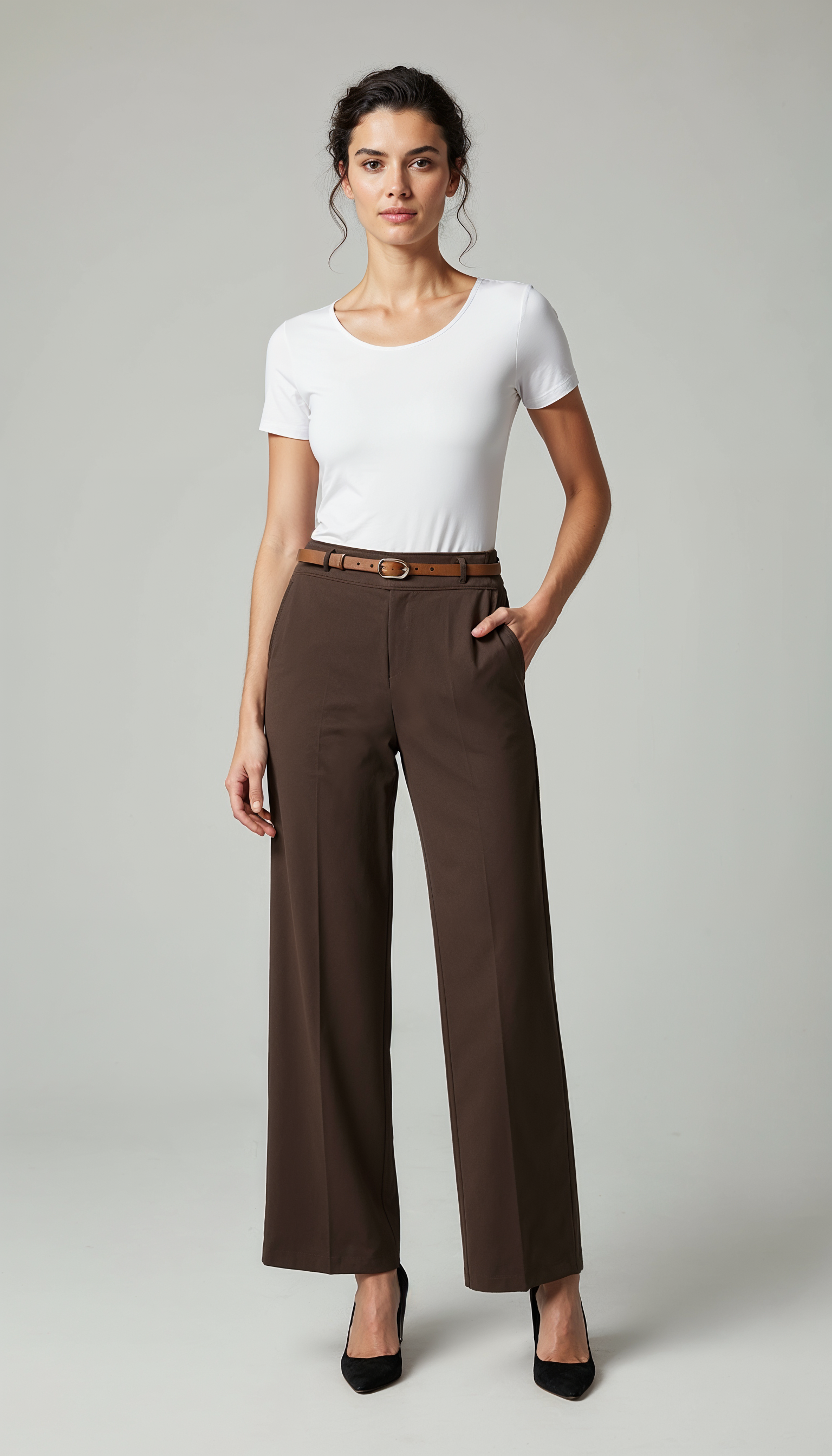 with belts trouser بنطلون مع حزام