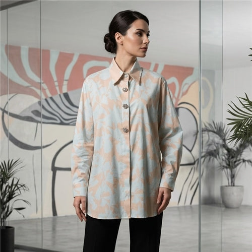 Pastel Art Print Shirt FS / قميص نسائي